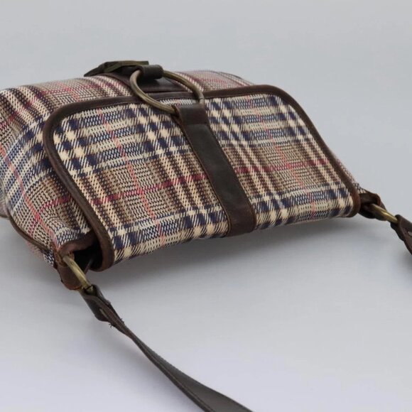 BURBERRY Nova Check Blue Label Shoulder Bag Canvas Beige Auth BD899 - Picture 7 of 16